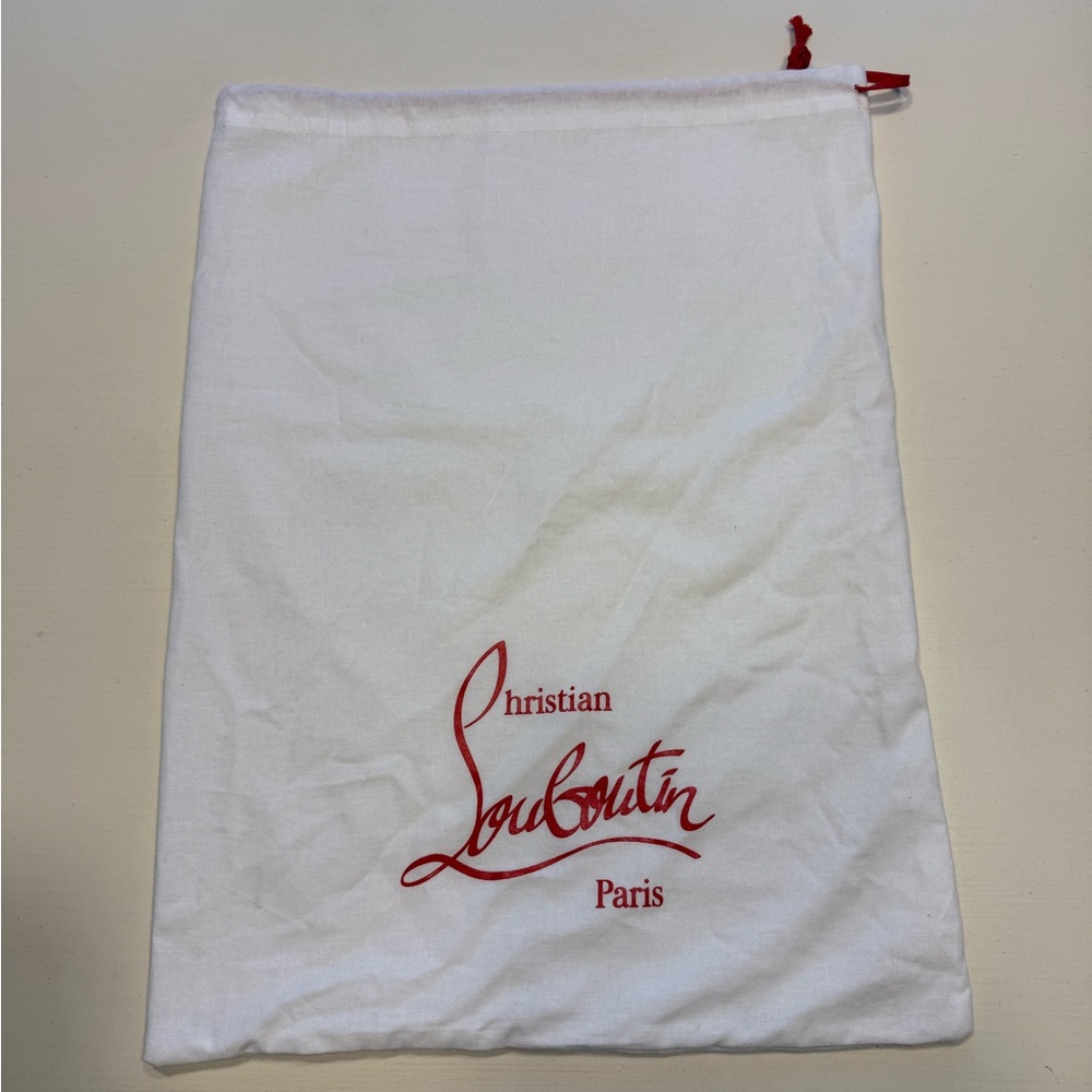 Christian Louboutin White Dust Bag with Red Logo